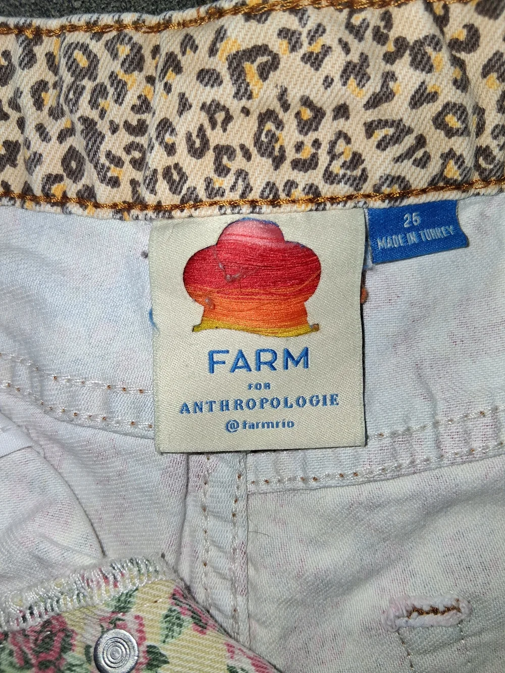 Anthropologie Floral Patchwork Denim Shorts - Pink & Blue - Picture 5 of 5